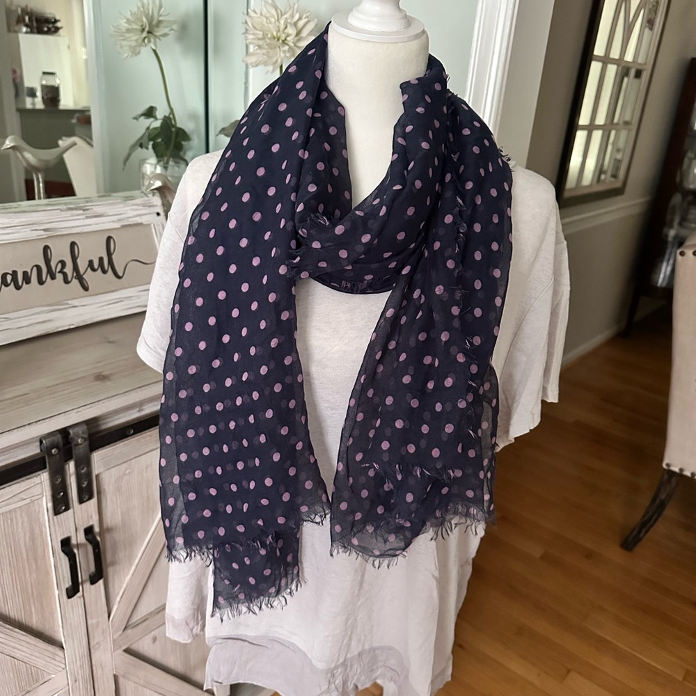 Merona Polka Dot Scarf - Navy and Pink New with tags!